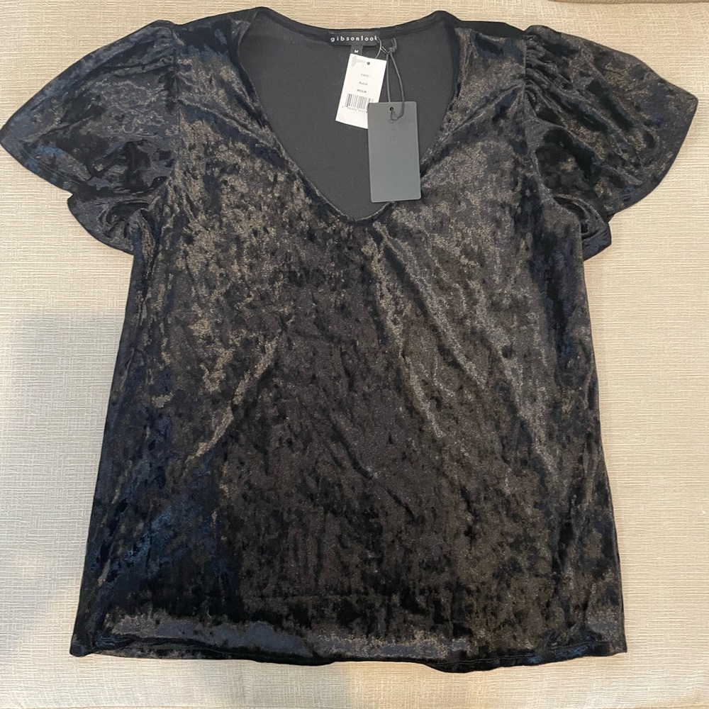 Crushed velvet blouse medium